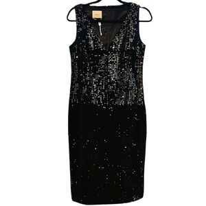 Stunning! Akris Punto Sequin Sleeveless Tailored Sheath Dress Size 10